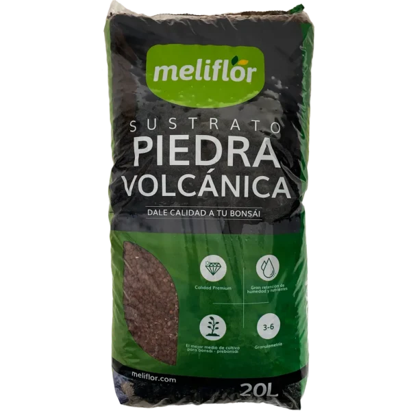 Sustrato Meliflor para Bonsai Roca Volcánica (Puzolana Roja Cribada) 20L