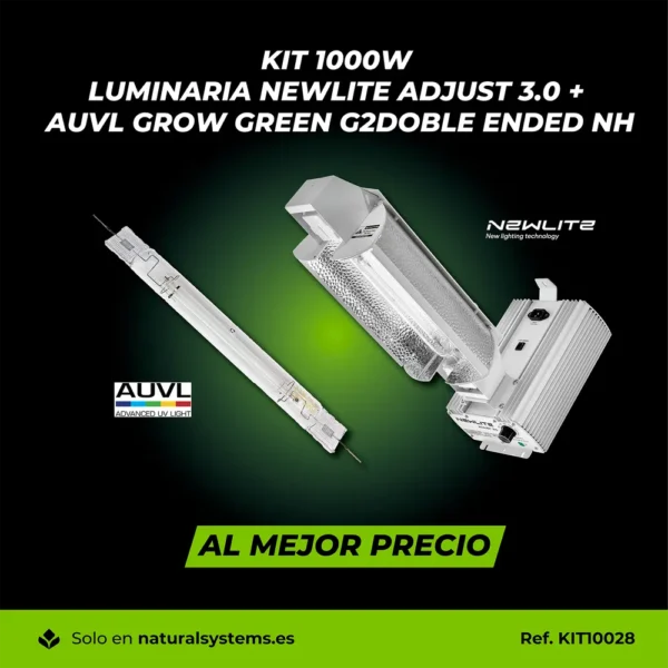 Kit 1000W Luminaria NewLite Adjust 3.0 + AUVL Grow Green G2Doble Ended NH