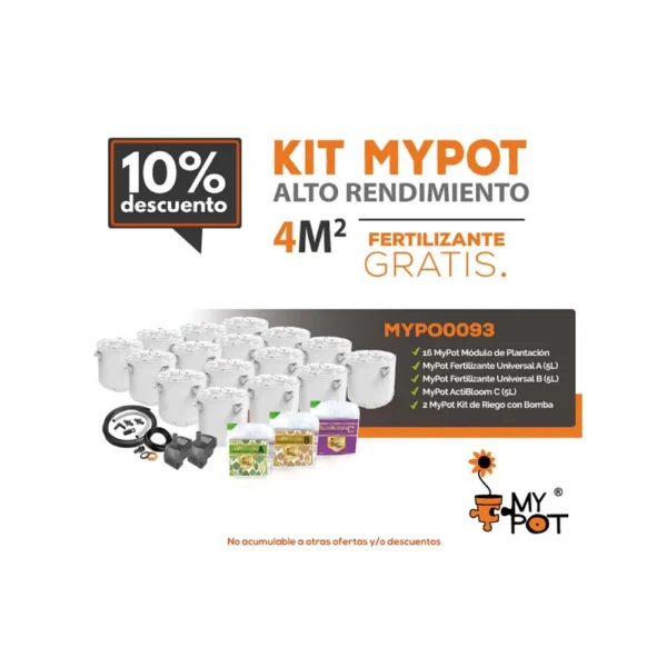 Kit de Cultivo Mypot en Alta Productividad para 4m2