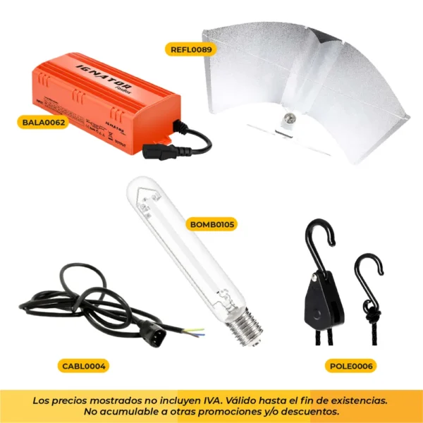 Kit FoxBox con Pearl-Pro XL e Ignator HPS. Incluye Lighthanger y Cable