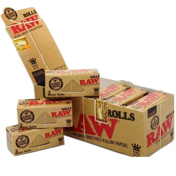 Papel de Fumar Raw Rolls Classic ( 12 Rollos de 3m)