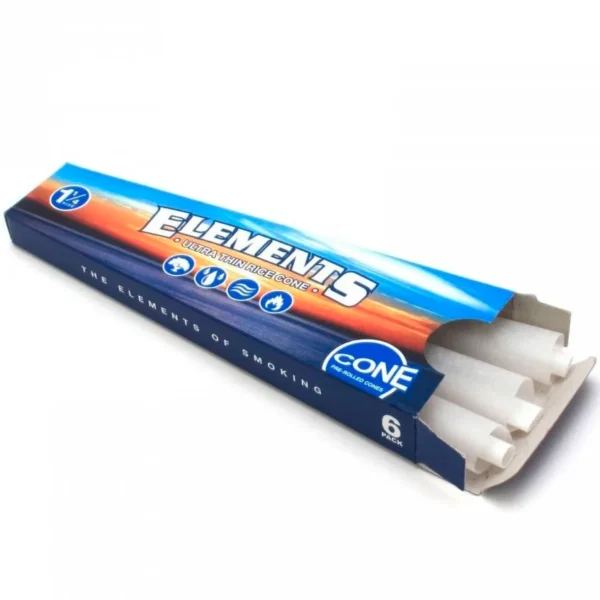 Papel de Fumar Elements Pre-Rolled Cone 6K 1 1/4 (6 cones) / Display 30und.