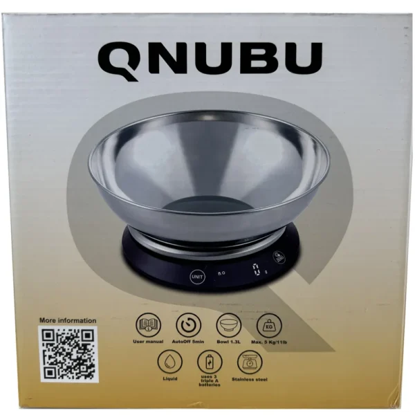 Balanza Digital con Bol - Qnubu - Equal Bowl - (1g a 5000g - 1ml a 5000ml)