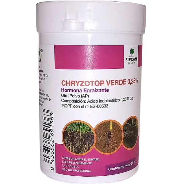 Sipcam Jardín Chryzotop Verde 25gr (Hormona Enraizante) Acido Indolbutírico 0,25% AP