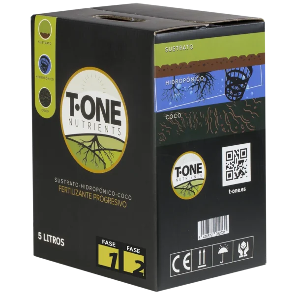 T-One Nutrients Fertilizante Progresivo Fases 1-2 Bag in Box