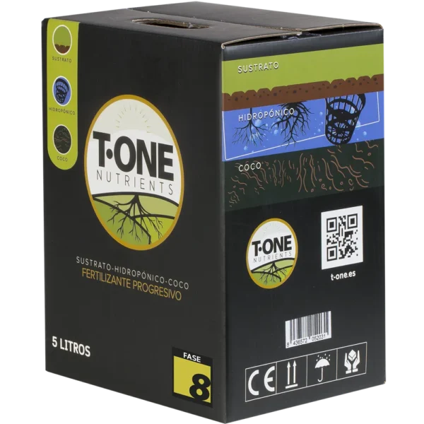 T-One Nutrients Fertilizante Progresivo Fase 8 Bag in Box